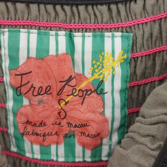 Free People Bohemian smocked Lazer cut out tank top with beading - Picture 4 of 6